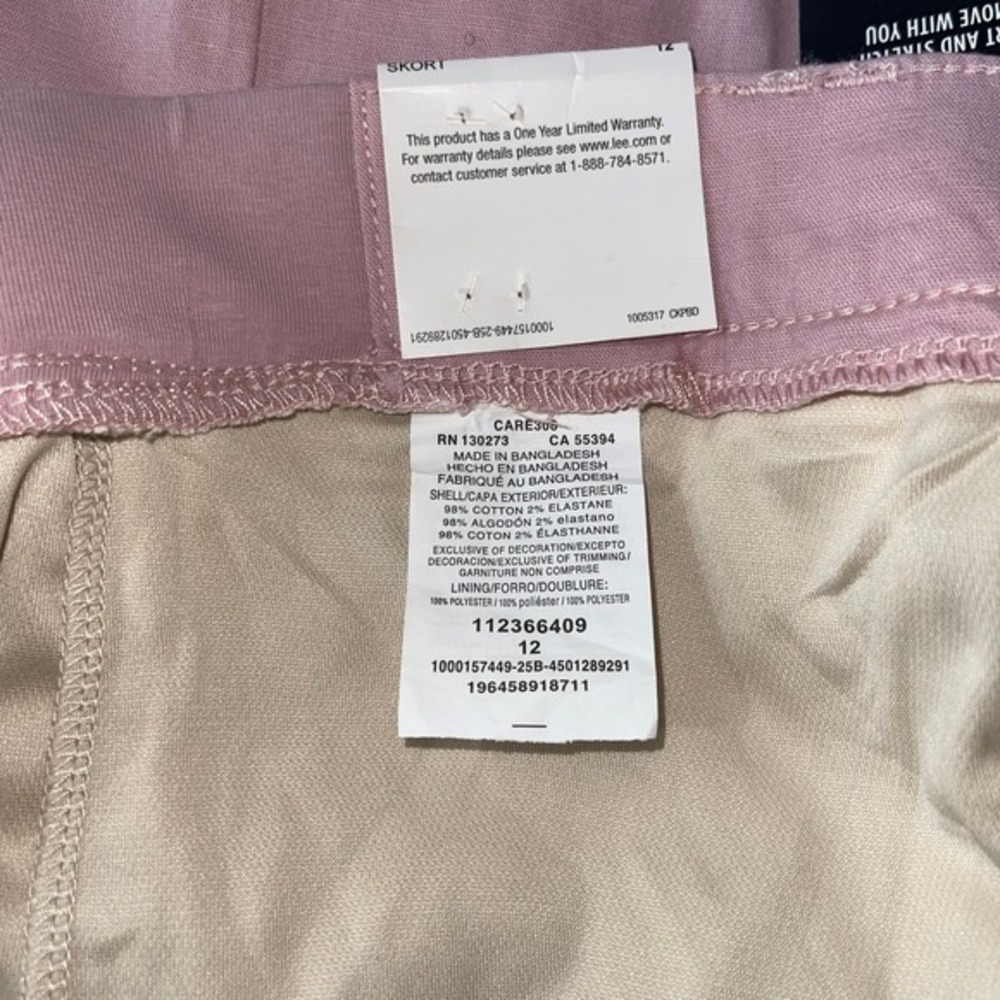 Lee Women's Skirt Size 12 Pink Comfort Waistband Casual Mini New with Tags - Picture 9 of 13